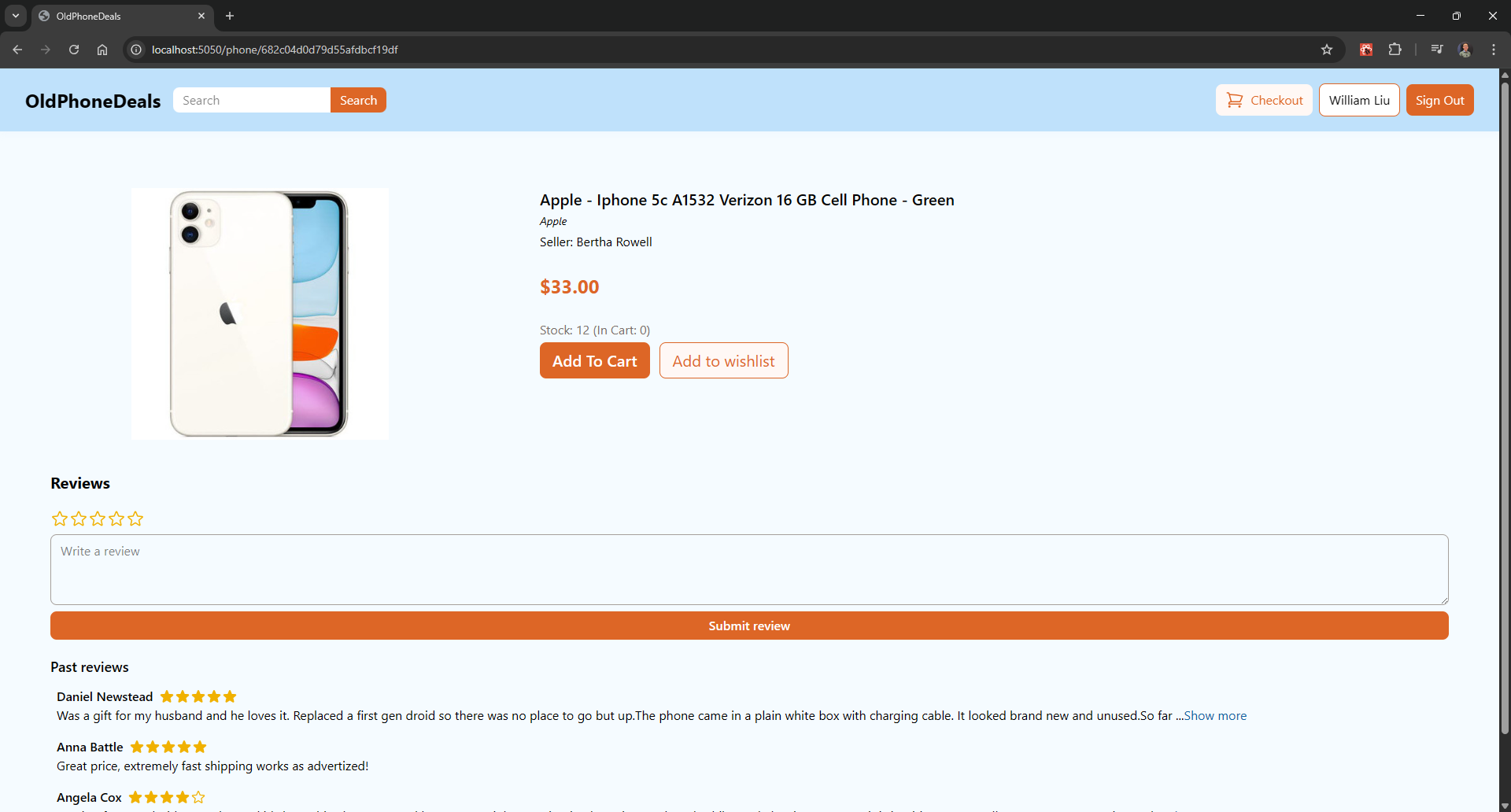 Image 2 of Full Stack Web App