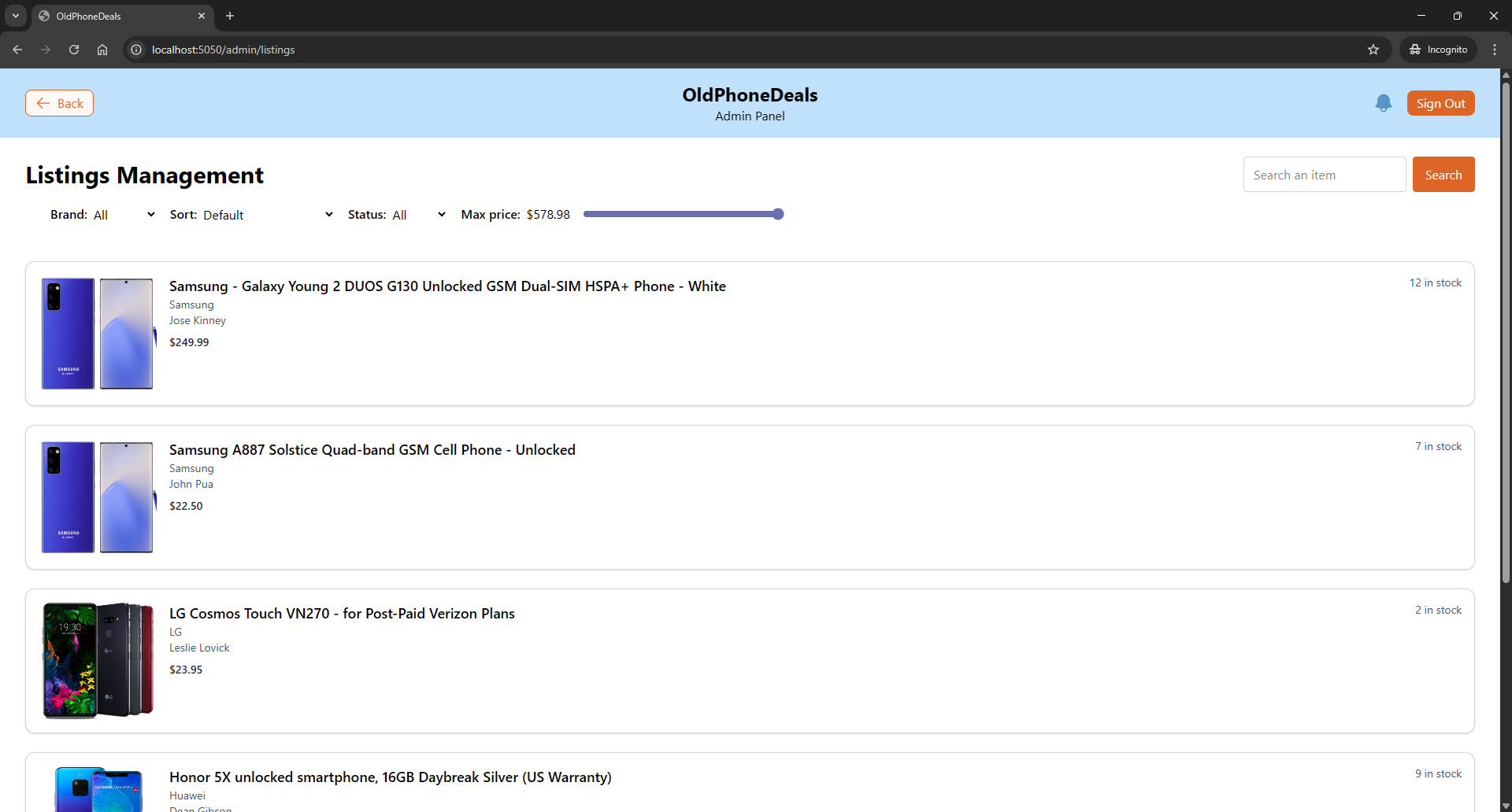 Image 6 of Full Stack Web App