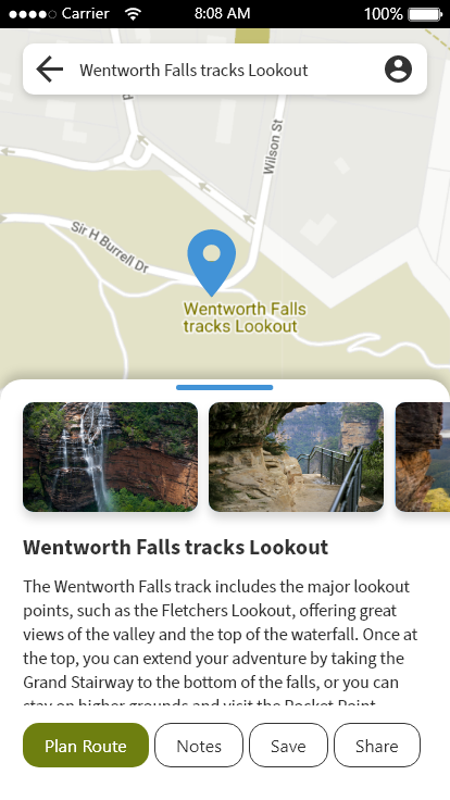 Picture of Place search result details